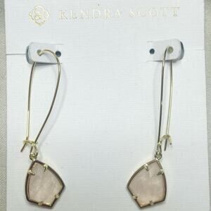 KENDRA SCOTT 14K Gold Plated Plated Carrine Earrings in Rose Quartz